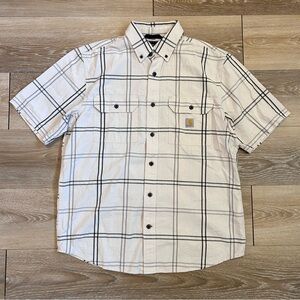 Carhartt Men's Cotton Loose Fit Midweight Short-Sleeve Plaid Shirt Sz Medium